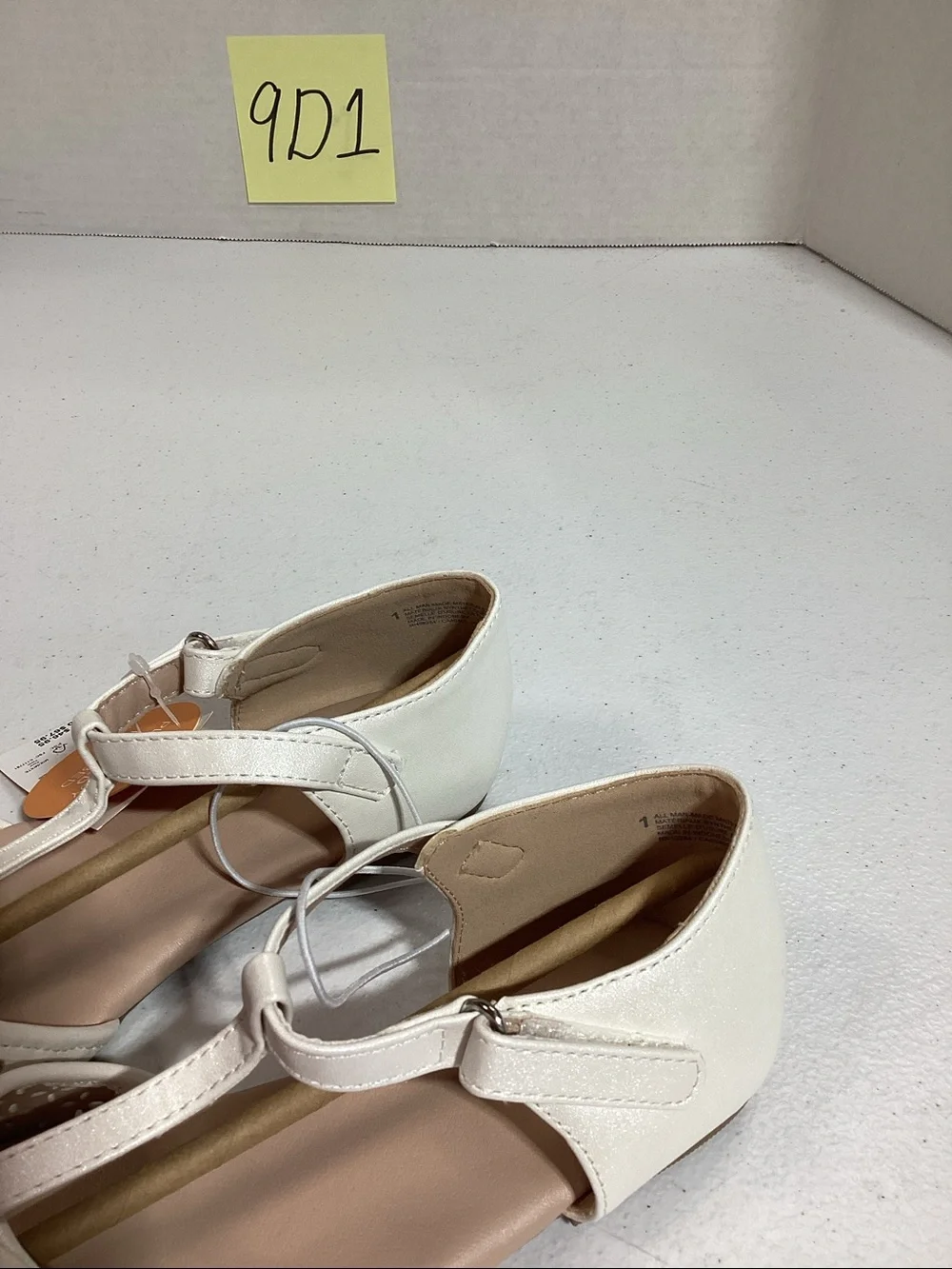Gymboree Cream Laser-Cut Ballet Flats with Ankle Strap